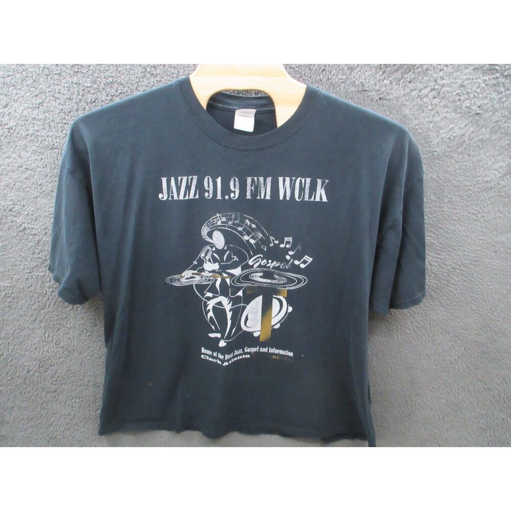 Vintage WCLK 91.9 FM Clark Atlanta University Jazz Radio T-Shirt Black XXXL Mens